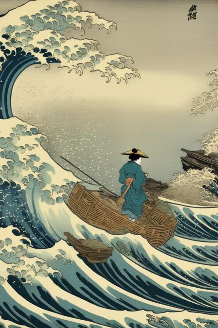 00649-2034124141-_lora_Ukiyo-e Art_1_Ukiyo-e Art - The Hay Wain's tranquil scene, disturbed by the wild waves of The Great Wave off Kanagawa.png